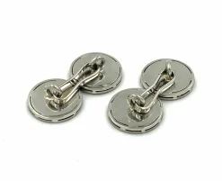 Boutons de manchette Art Déco, or blanc, onyx et diamants.