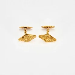 Boutons de Manchette Art Nouveau Or Jaune