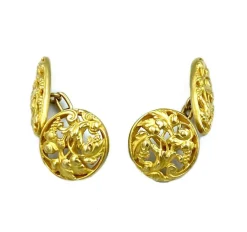 Boutons de manchette Art Nouveau or jaune