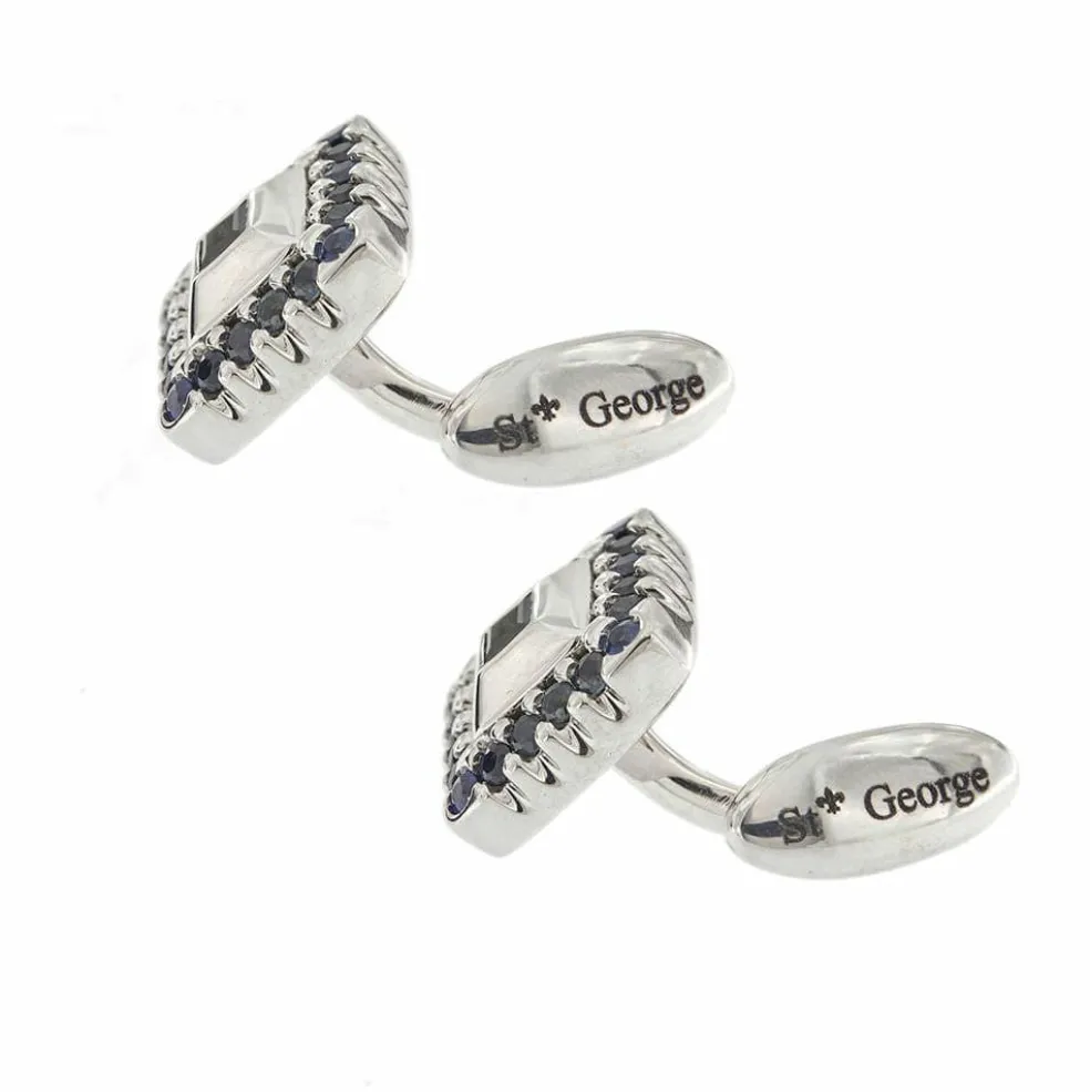 Boutons de manchette avec saphirs