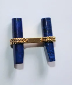 Boutons de manchette bâtonnets onyx et lapis