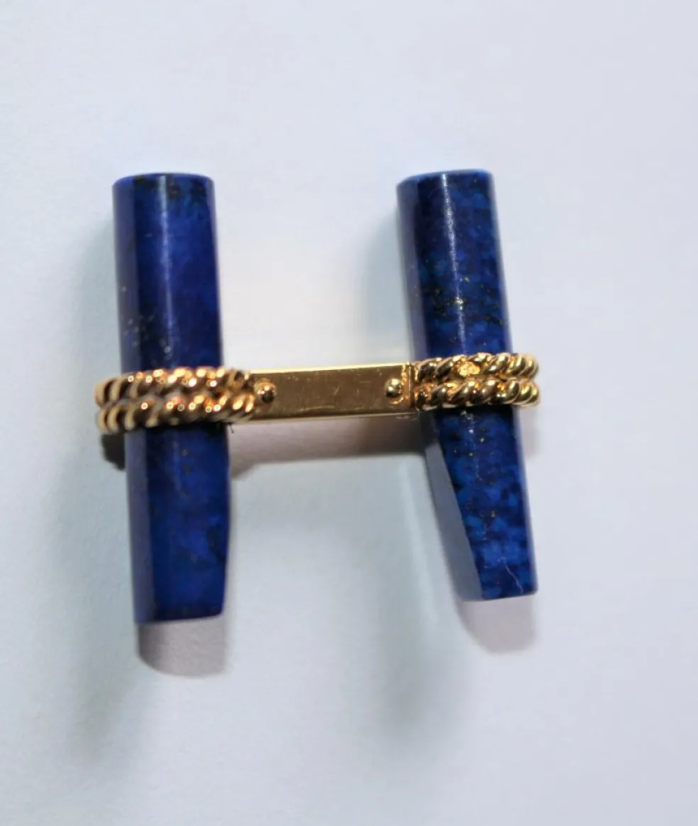 Boutons de manchette bâtonnets onyx et lapis