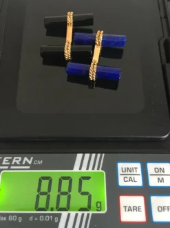 Boutons de manchette bâtonnets onyx et lapis