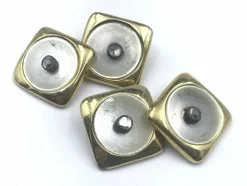 Boutons de manchette diamants en nacre