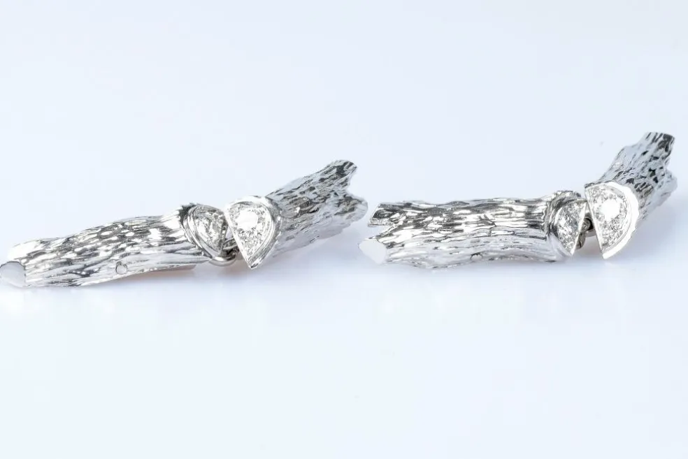 Boutons de manchette diamant en or blanc