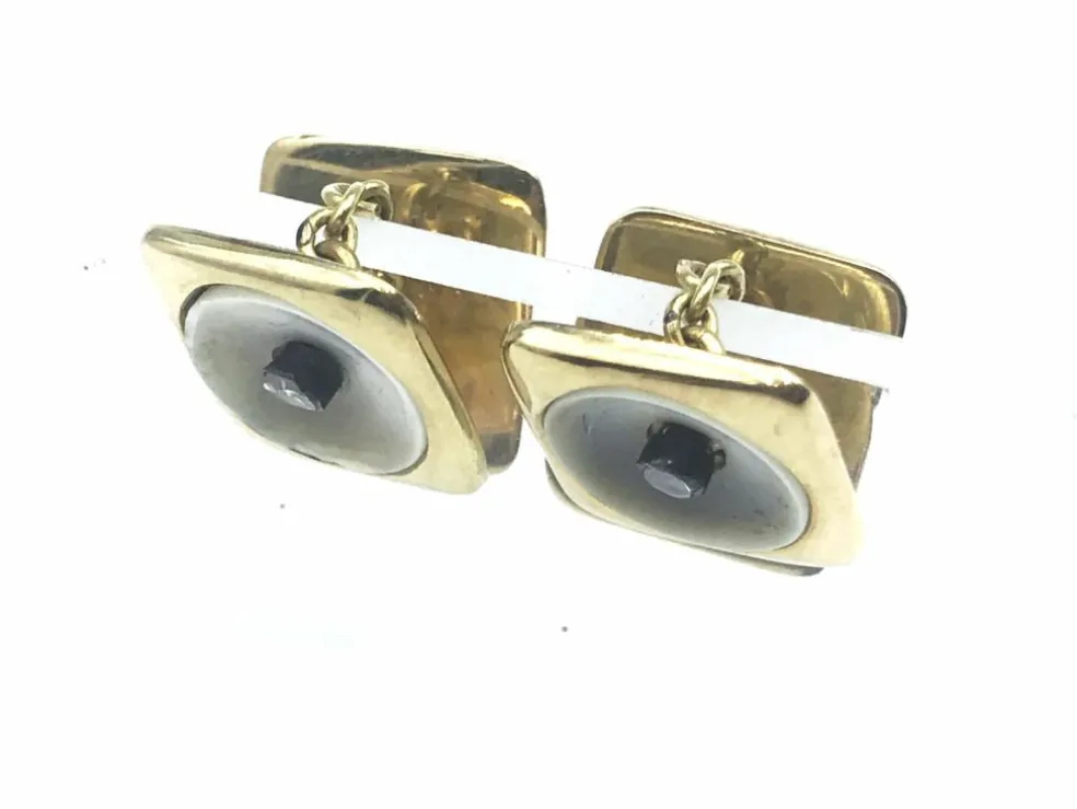 Boutons de manchette diamants en nacre