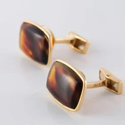 Boutons de manchette Ecaille de tortue