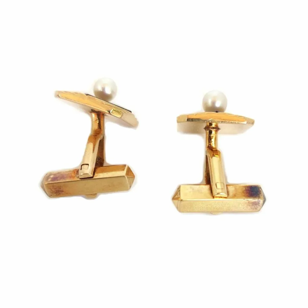 Boutons de manchette Echecs onyx perles