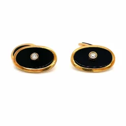 Boutons de manchette Leo Pizzo Onyx Diamants