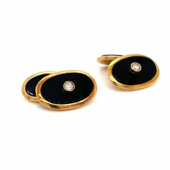 Boutons de manchette Leo Pizzo Onyx Diamants