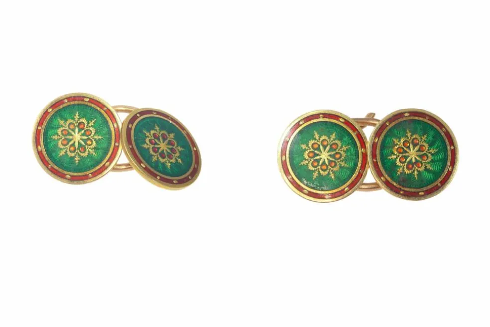 Boutons de manchette émaillés