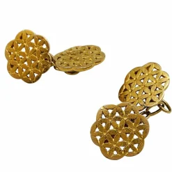 Boutons de manchette moucharabieh en or jaune