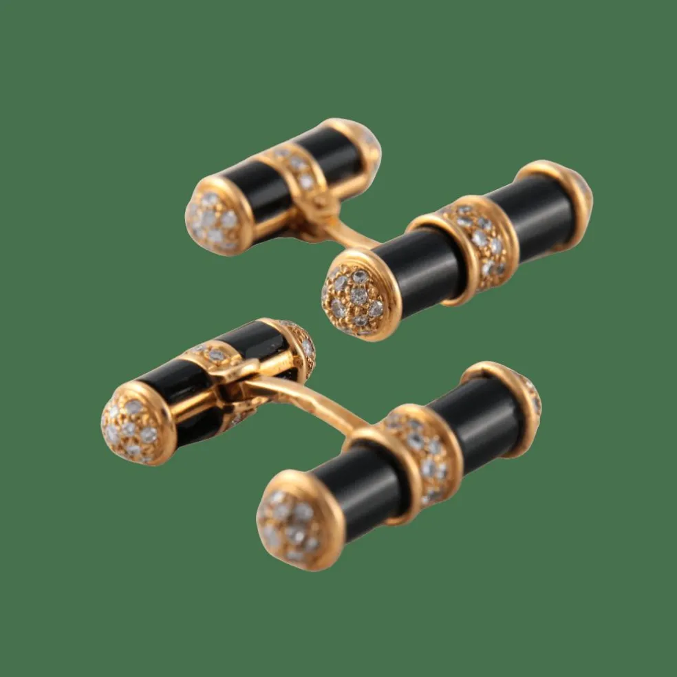 Boutons de manchette Onyx Diamants