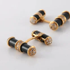 Boutons de manchette Onyx Diamants
