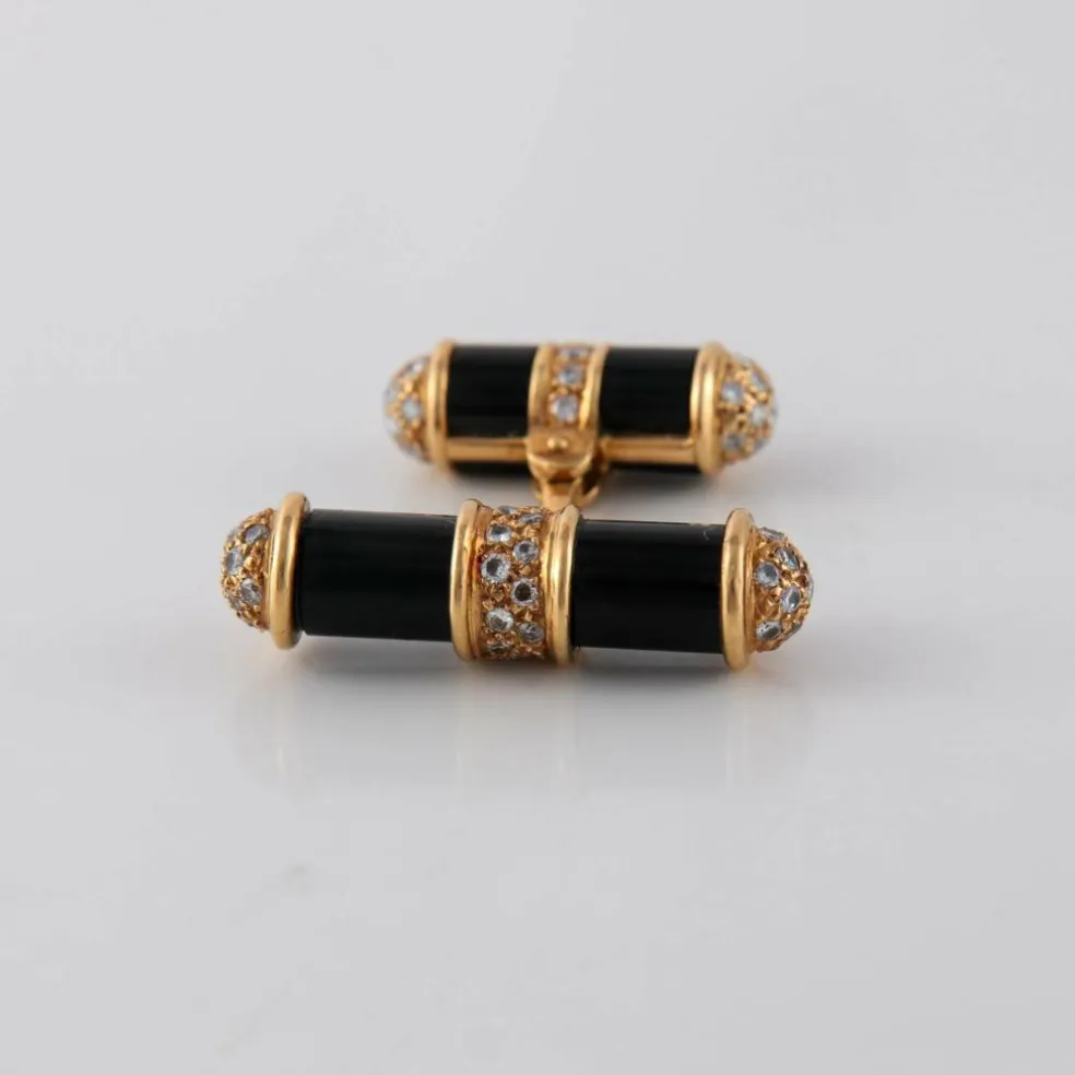 Boutons de manchette Onyx Diamants