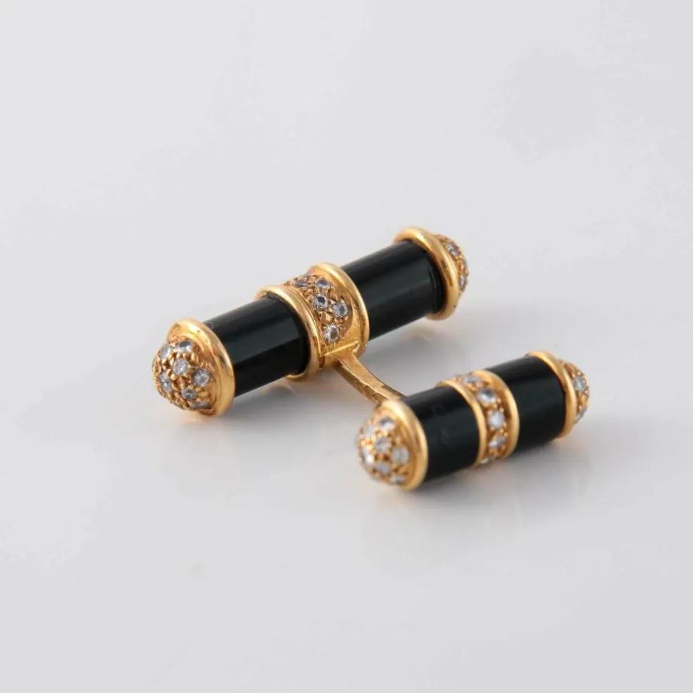 Boutons de manchette Onyx Diamants