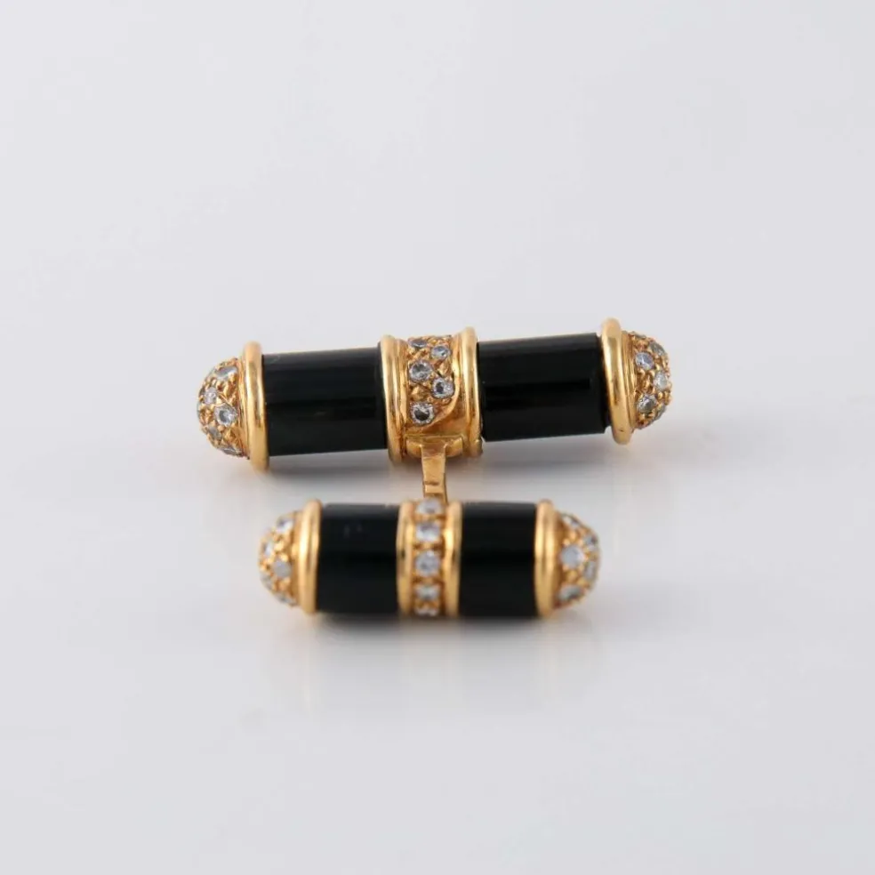 Boutons de manchette Onyx Diamants