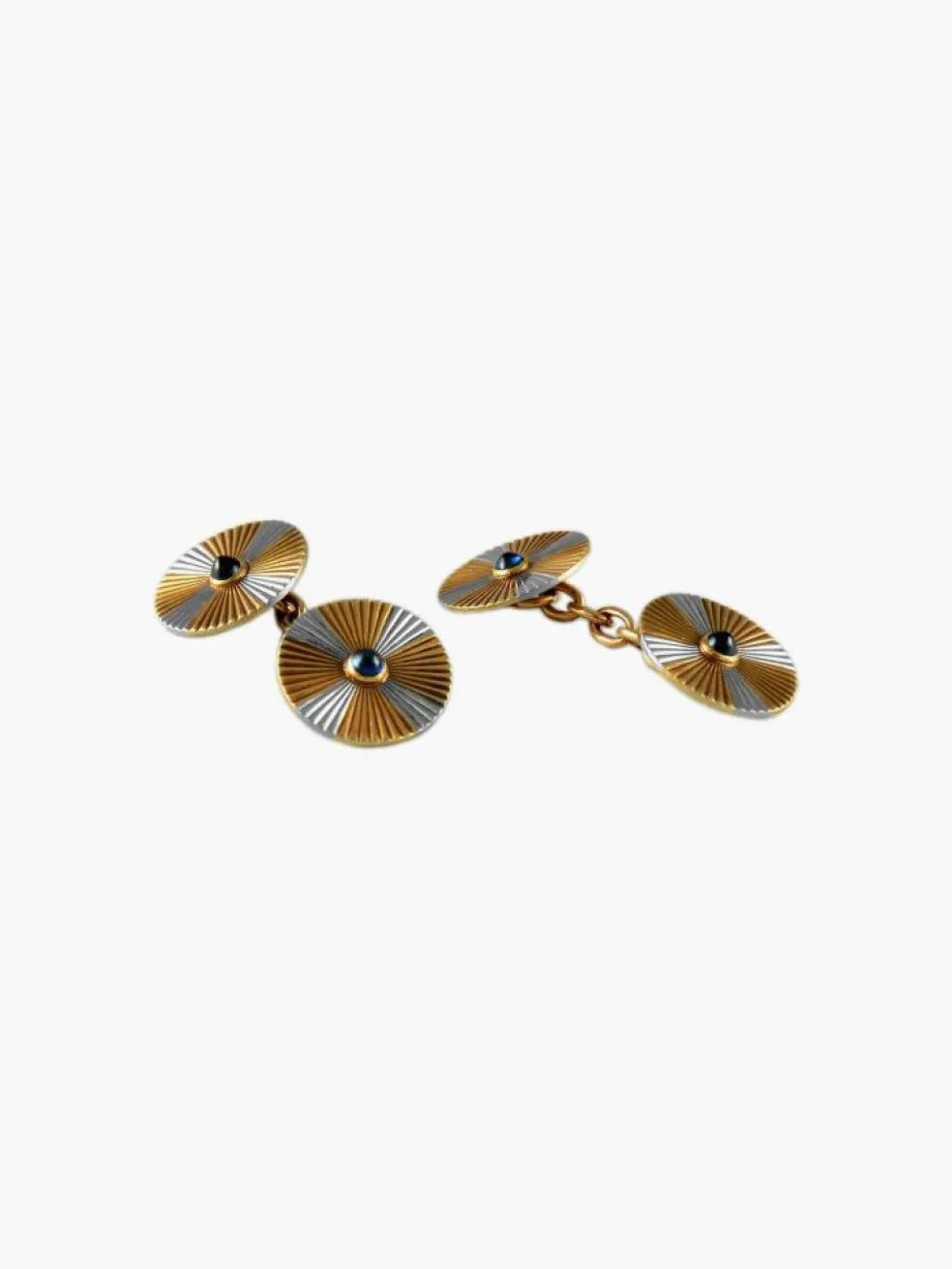 BOUTONS DE MANCHETTE OR & SAPHIR