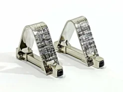 Boutons De Manchette Or Blanc Saphirs
