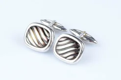 Boutons de manchette or blanc nacre