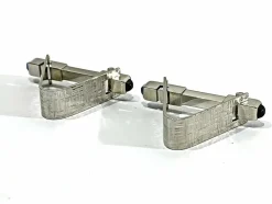 Boutons De Manchette Or Blanc Saphirs