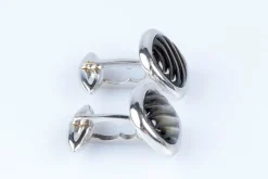 Boutons de manchette or blanc nacre