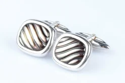 Boutons de manchette or blanc nacre