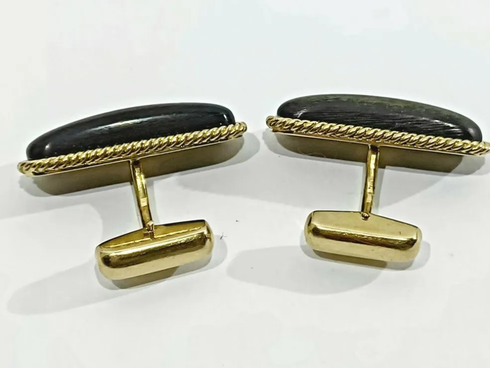 Boutons De Manchette Or Et ébène