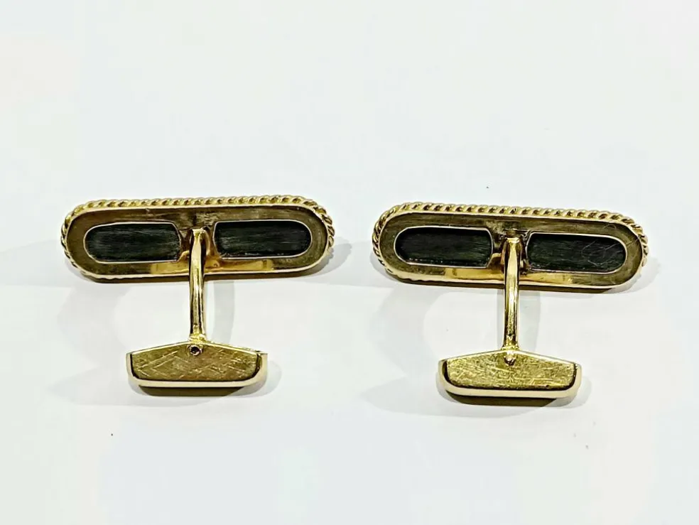 Boutons De Manchette Or Et ébène