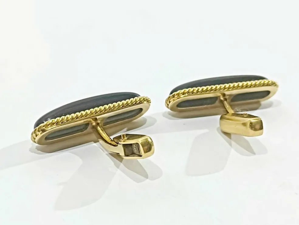 Boutons De Manchette Or Et ébène