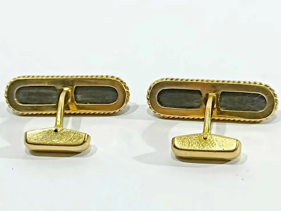 Boutons De Manchette Or Et ébène