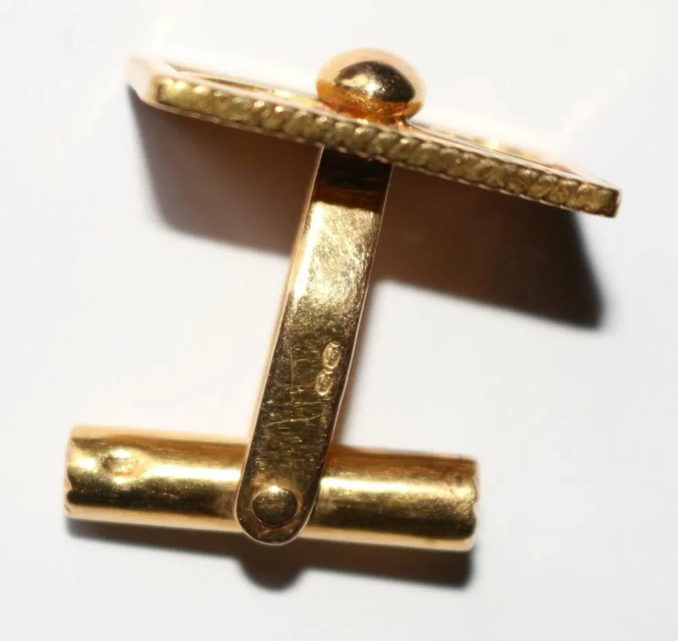 Boutons de manchette or jaune ajourés
