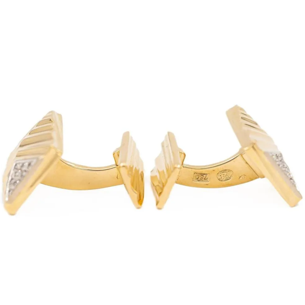 Boutons de manchette Or jaune Diamant