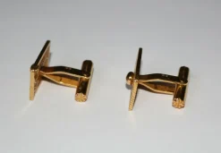 Boutons de manchette or jaune ajourés