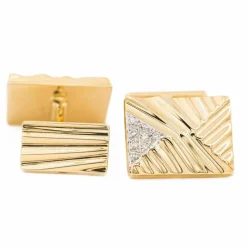 Boutons de manchette Or jaune Diamant