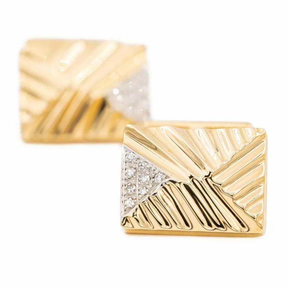 Boutons de manchette Or jaune Diamant