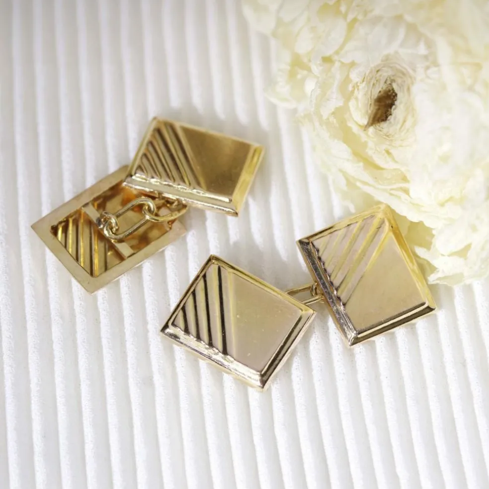 Boutons de manchette or rectangulaires