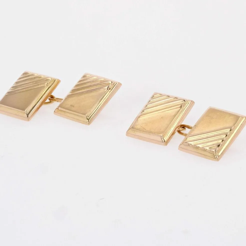 Boutons de manchette or rectangulaires