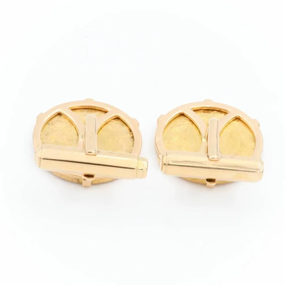 Boutons de manchette Pièce Or jaune