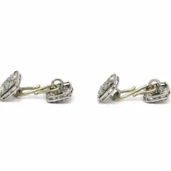 Boutons de Manchettes - Or, Platine, Diamants & Emeraudes