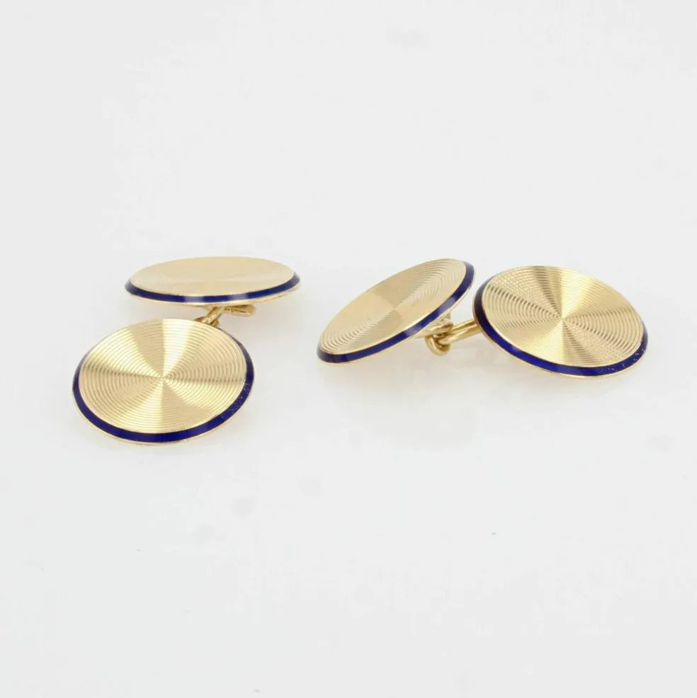 Boutons de manchettes anciens en or et email