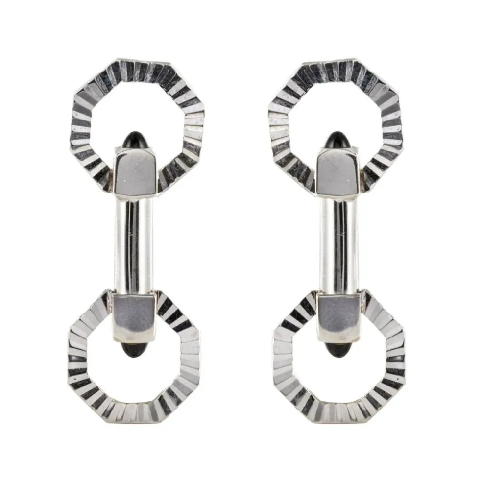 Boutons de manchettes Argent Art déco