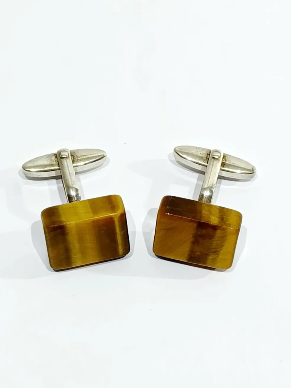 Boutons de manchettes Argent Œil de tigre