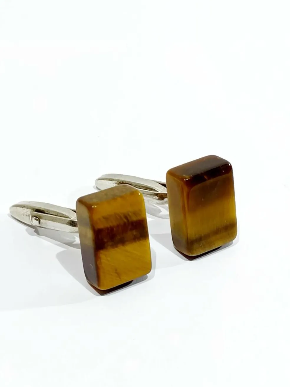 Boutons de manchettes Argent Œil de tigre