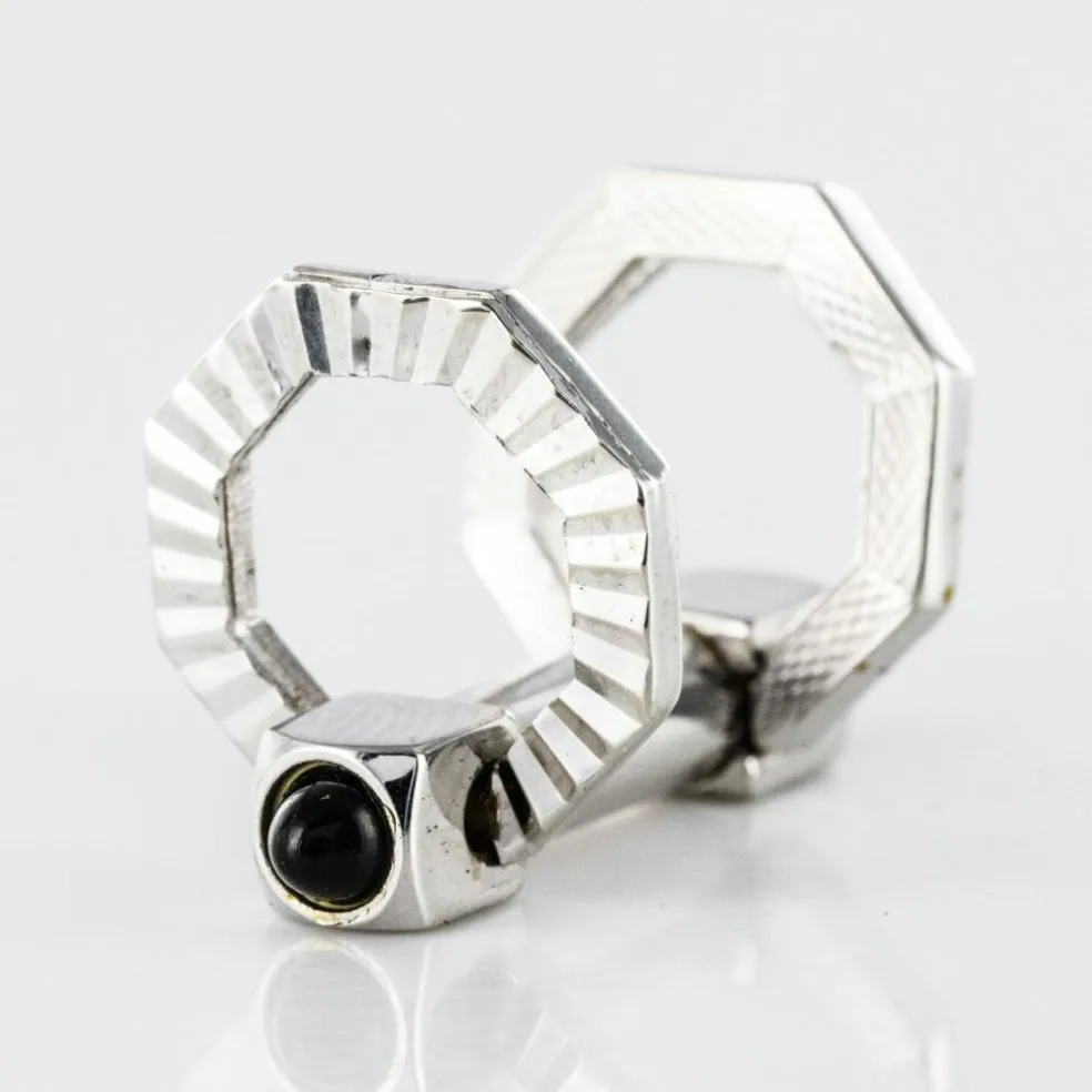 Boutons de manchettes Argent Art déco