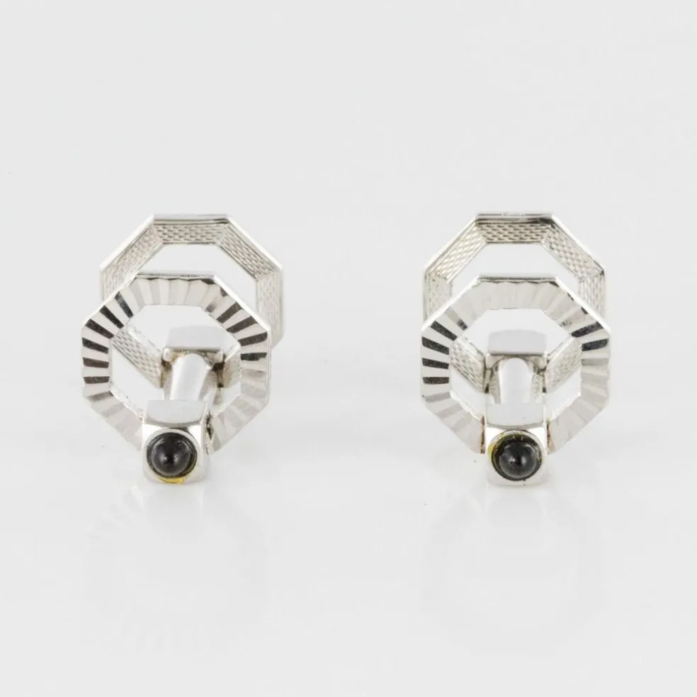 Boutons de manchettes Argent Art déco