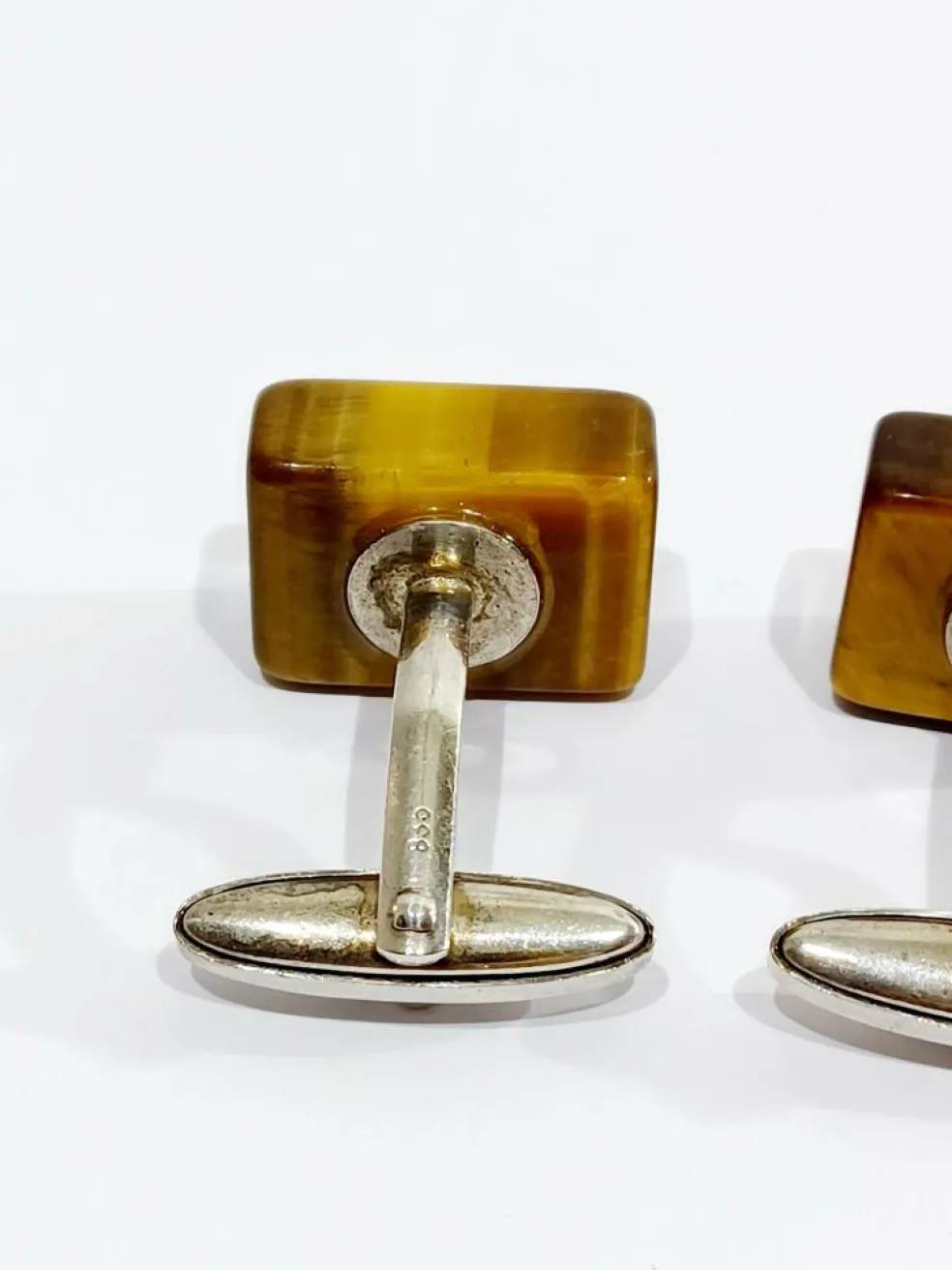 Boutons de manchettes Argent Œil de tigre