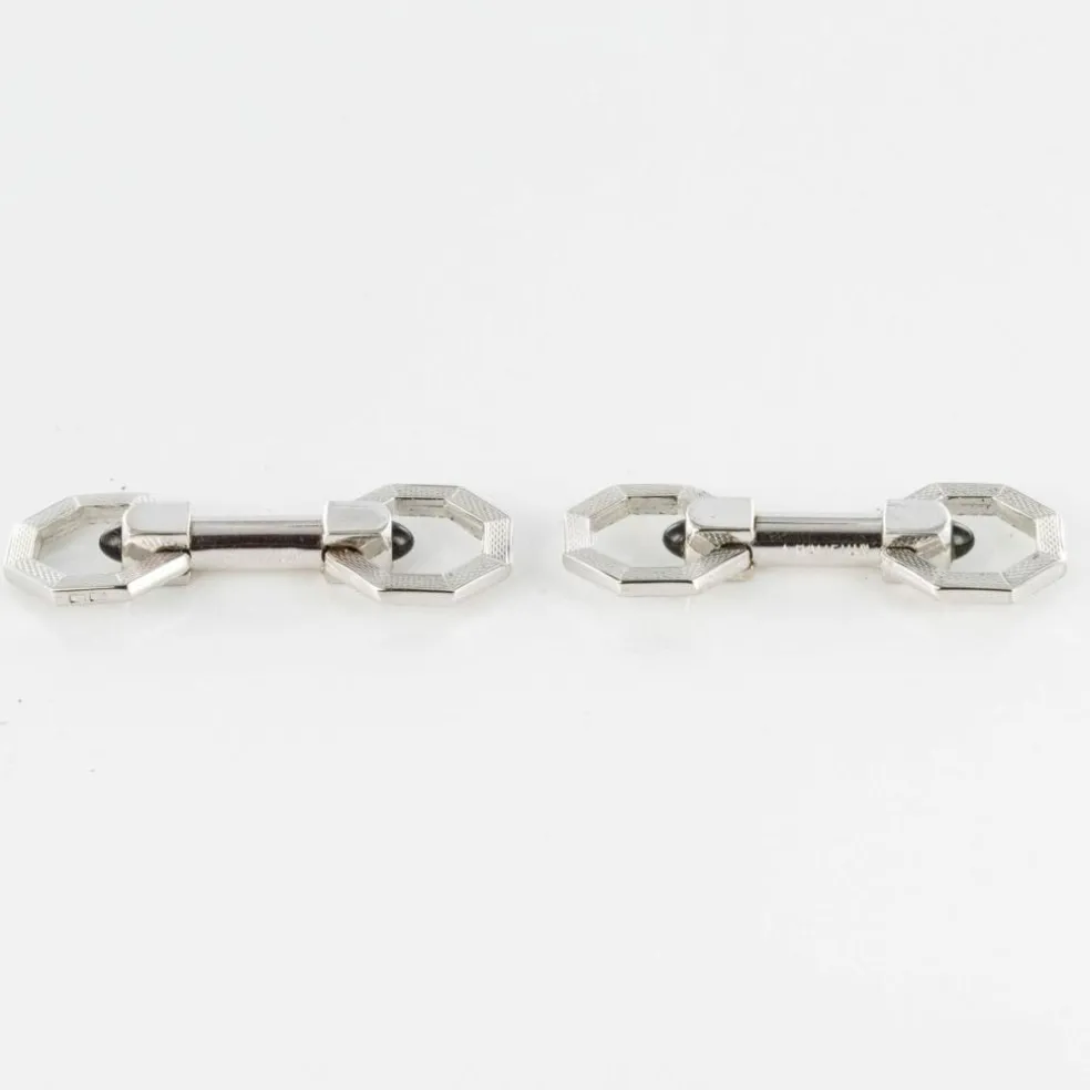 Boutons de manchettes Argent Art déco