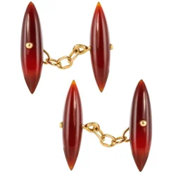 Boutons de manchettes Cornalines