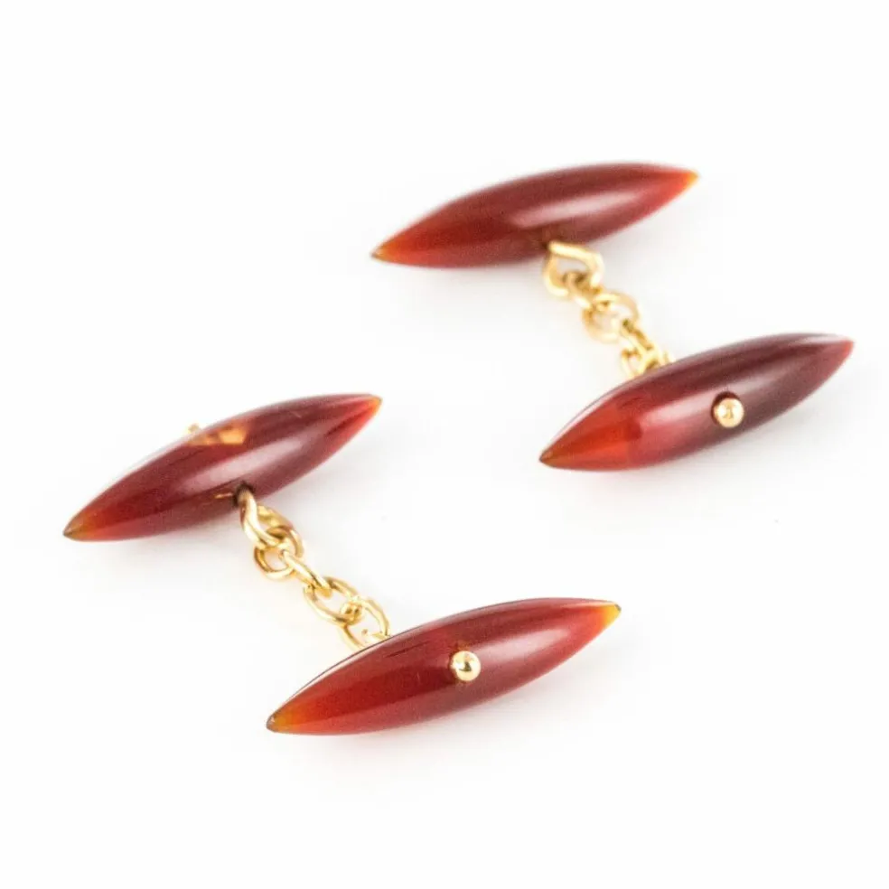 Boutons de manchettes Cornalines